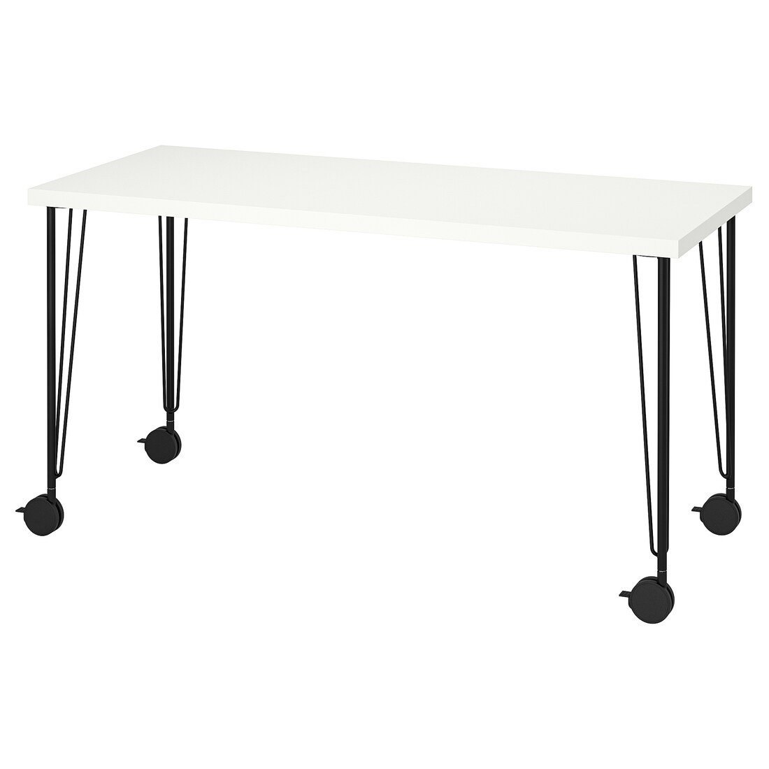 IKEA LAGKAPTEN / KRILLE Письменный стол, белый / черный, 140x60 см 09509975 095.099.75
