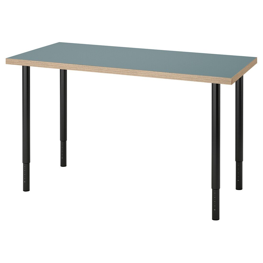IKEA LAGKAPTEN ЛАГКАПТЕН / OLOV ОЛОВ Письменный стол, серо-бирюзовый / черный 09523354 | 095.233.54