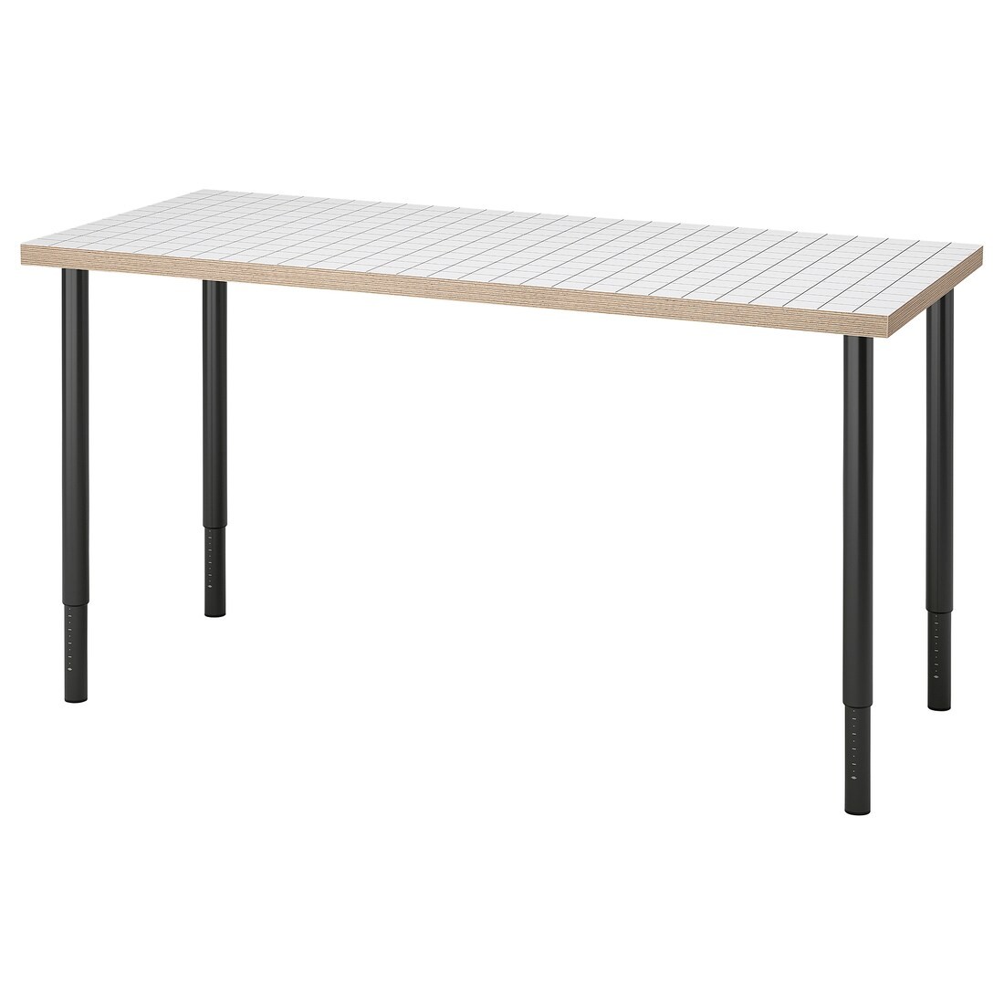IKEA LAGKAPTEN ЛАГКАПТЕН / OLOV ОЛОВ Письменный стол, белый антрацит / черный, 140x60 см 79508487 | 795.084.87