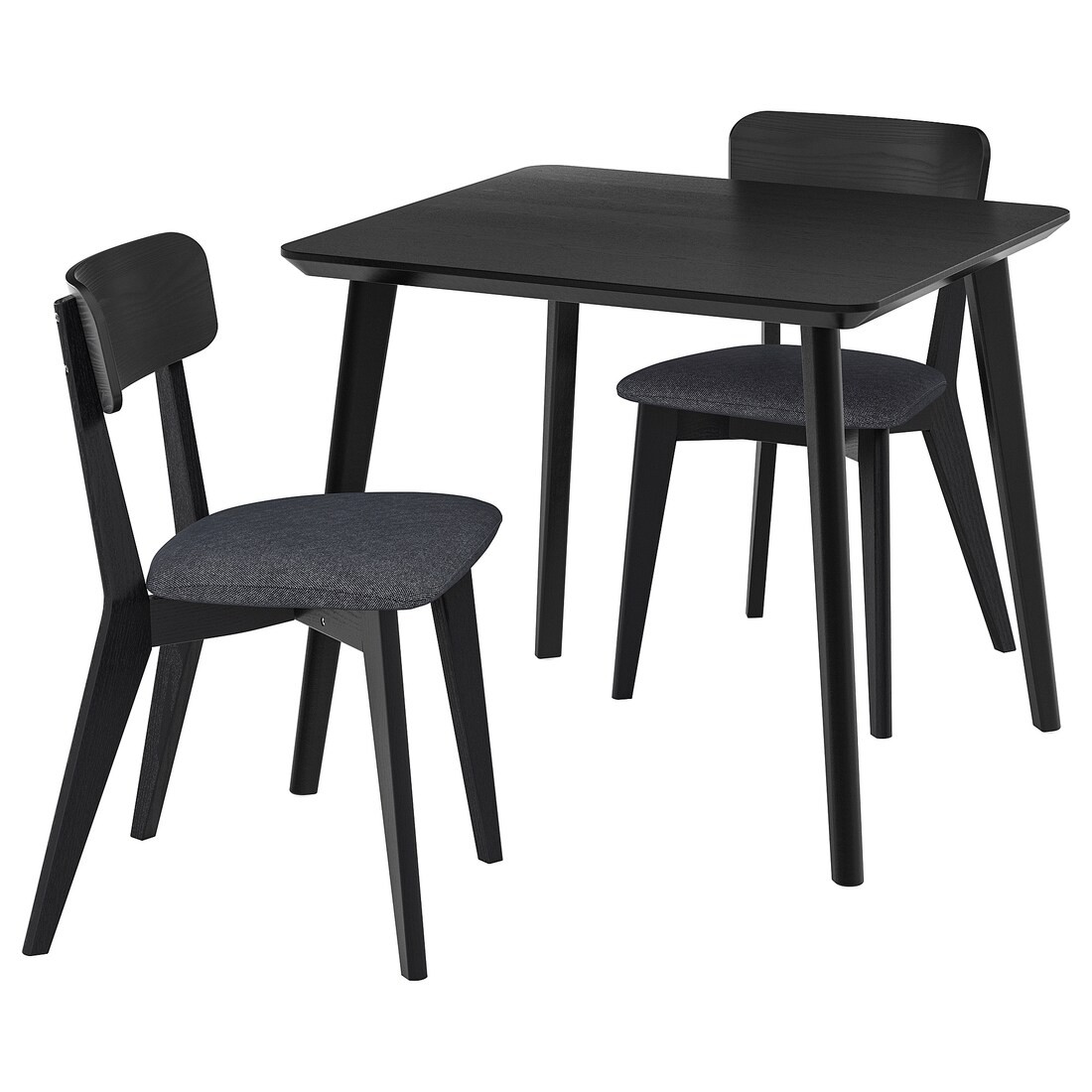 IKEA LISABO / LISABO Стол и 2 стула, черный / тальмира черный / серый, 88x78 см 89554921 | 895.549.21
