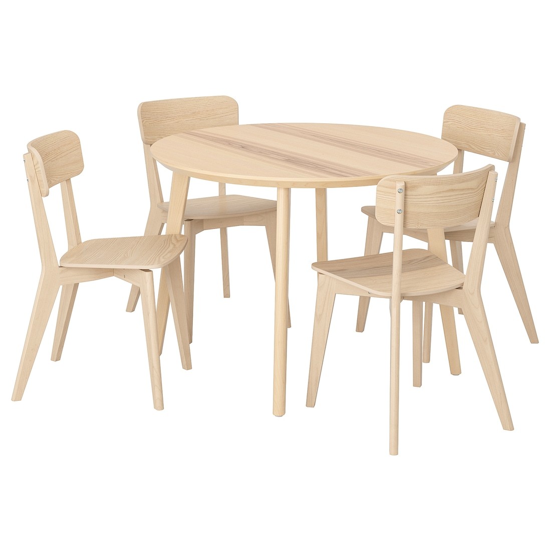 IKEA LISABO / LISABO Стол и 4 стула, ясеневый шпон / ясень, 105 см 69554856 695.548.56