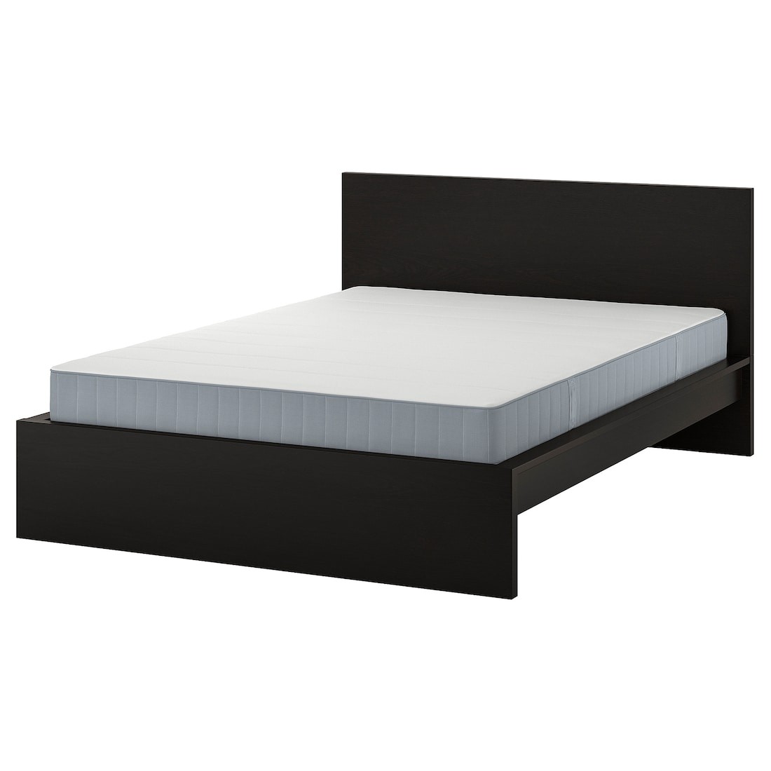 IKEA MALM Кровать с матрасом, черный/коричневый / Vesteröy жесткий, 160x200 см 49536830 | 495.368.30