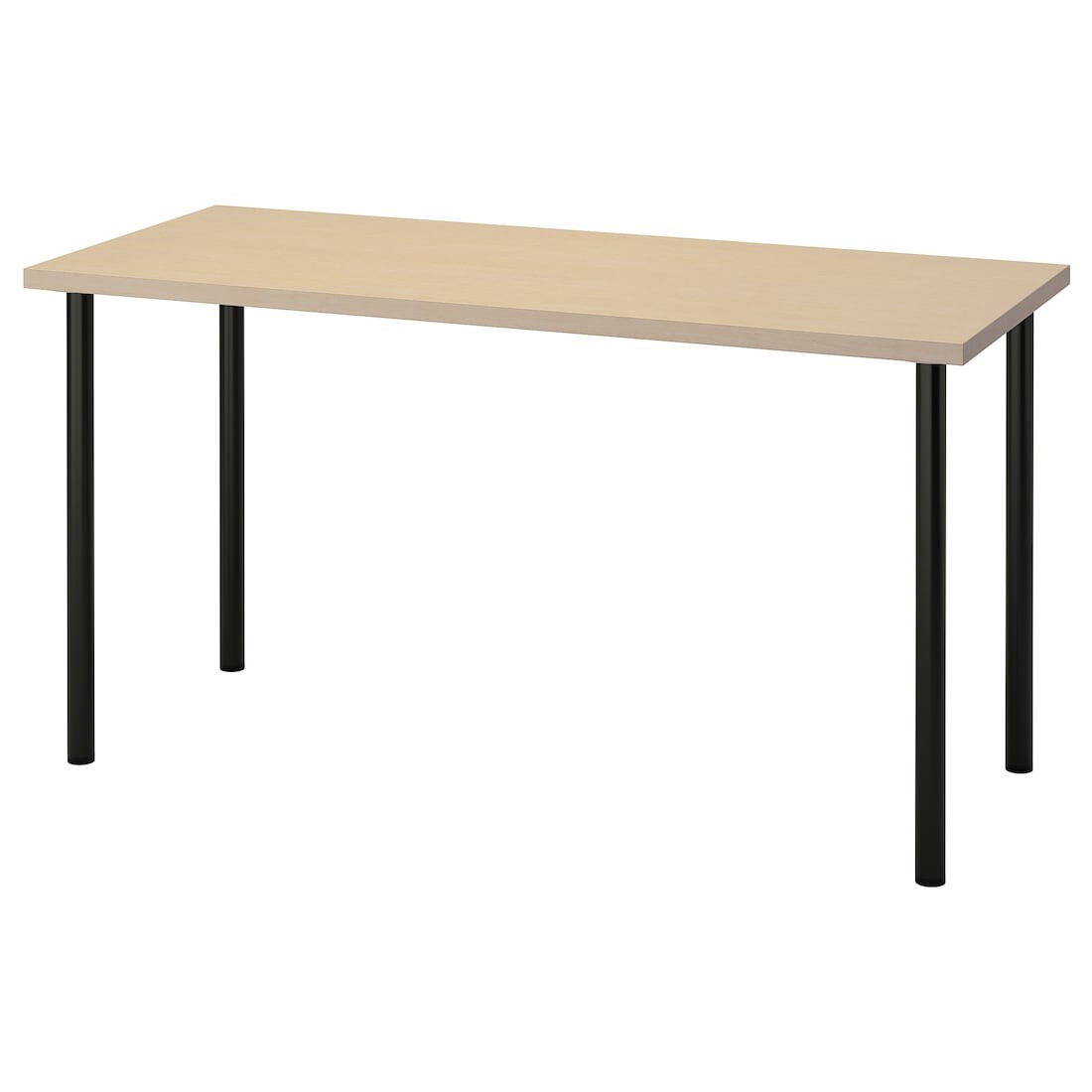 IKEA MÅLSKYTT МОЛСКЮТТ / ADILS АДИЛЬС Письменный стол, береза / черный, 140x60 см 69417751 | 694.177.51