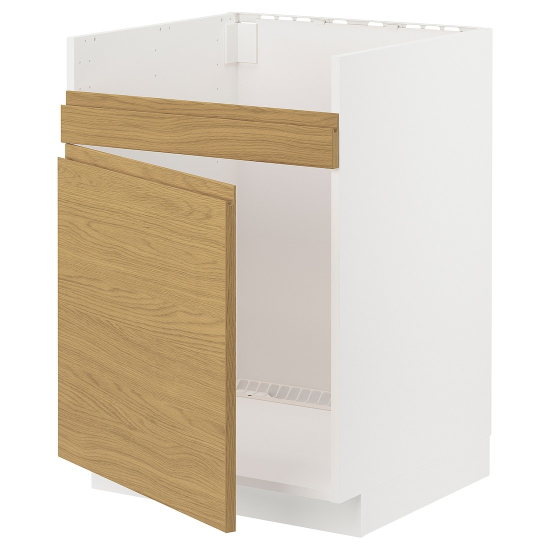 IKEA METOD напольный шкаф для мойки ХАВСЕН, белый / Voxtorp имитация дуб, 60x60 см 49538693 | 495.386.93