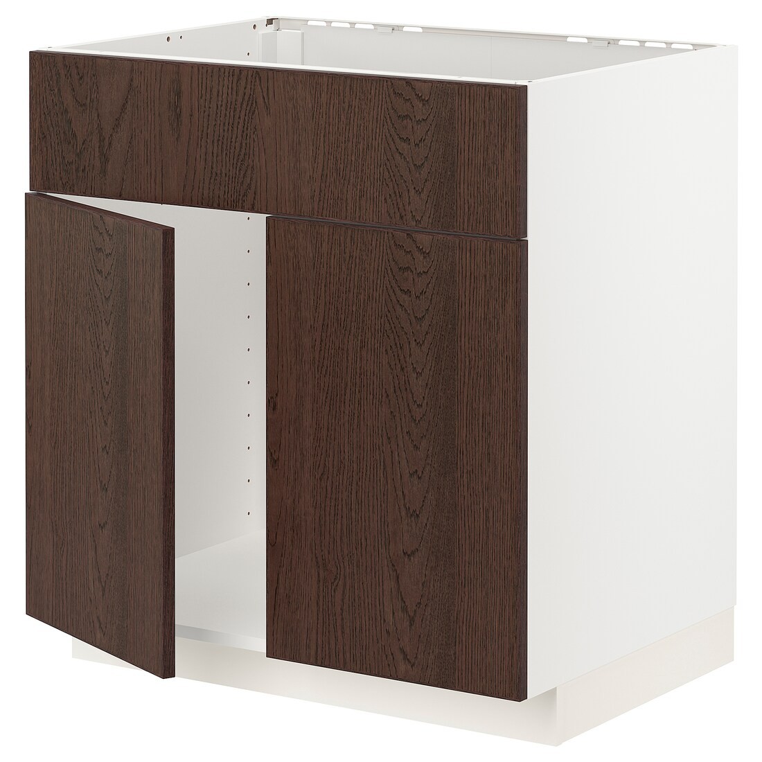 IKEA METOD МЕТОД Напольн шкаф под мойку, белый / Sinarp коричневый, 80x60 см 79460517 | 794.605.17