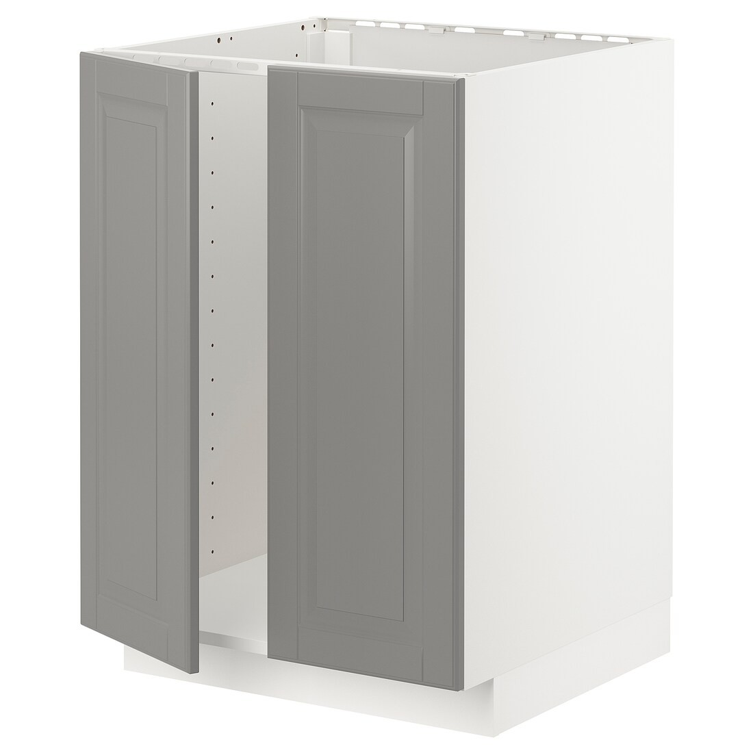 IKEA METOD МЕТОД Напольный шкаф для мойки, белый / Bodbyn серый, 60x60 см 19469342 194.693.42