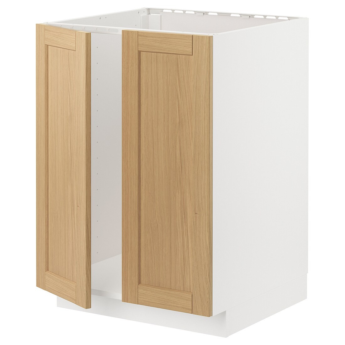 IKEA METOD Напольный шкаф для мойки, белый / дуб Forsbacka, 60x60 см 79509104 | 795.091.04