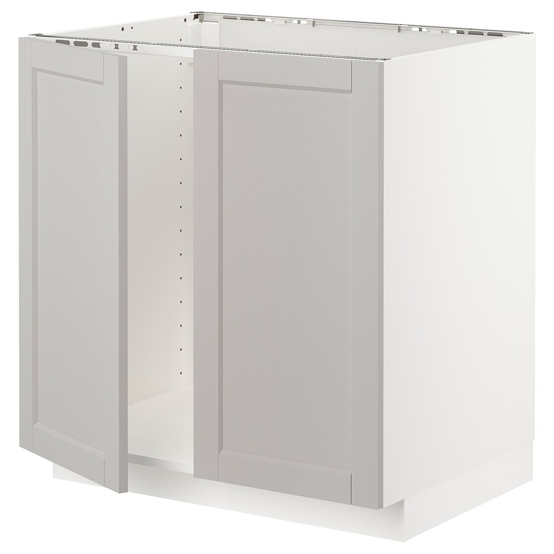 IKEA METOD МЕТОД Напольный шкаф для мойки, белый / Lerhyttan светло-серый, 80x60 см 79460051 794.600.51