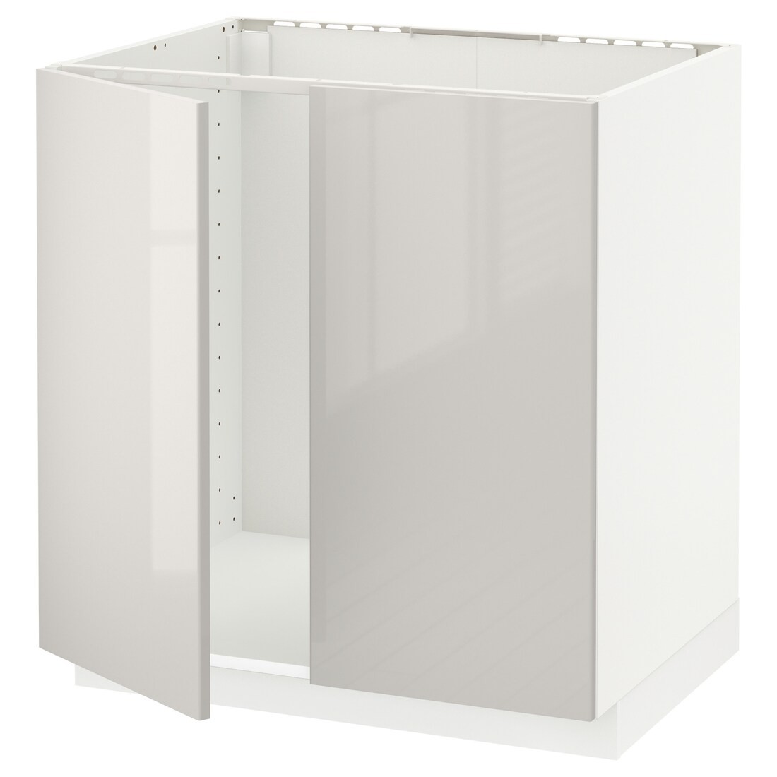 IKEA METOD МЕТОД Напольный шкаф для мойки, белый / Ringhult светло-серый, 80x60 см 49459935 | 494.599.35