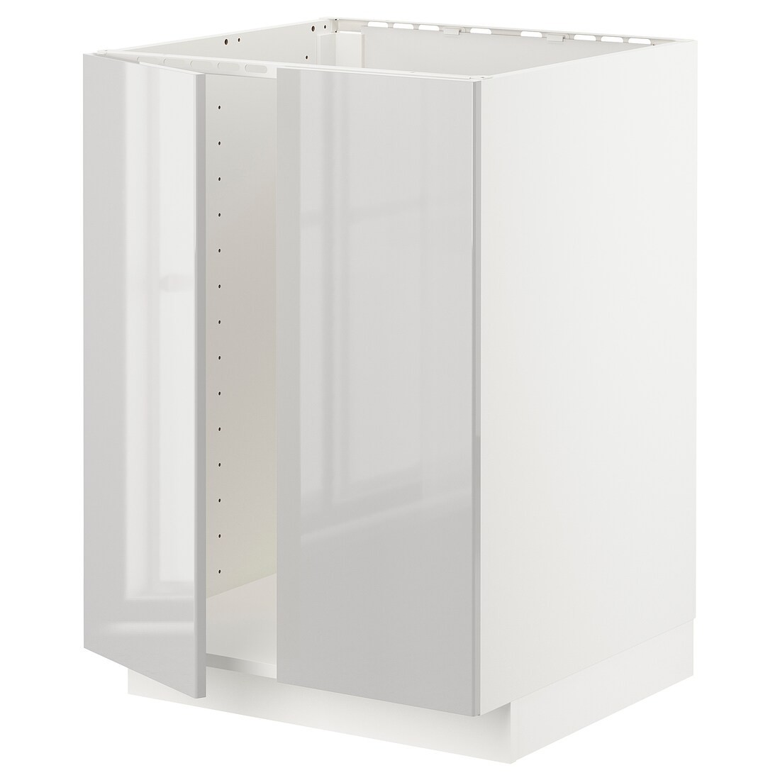 IKEA METOD МЕТОД Напольный шкаф для мойки, белый / Ringhult светло-серый, 60x60 см 09469352 | 094.693.52