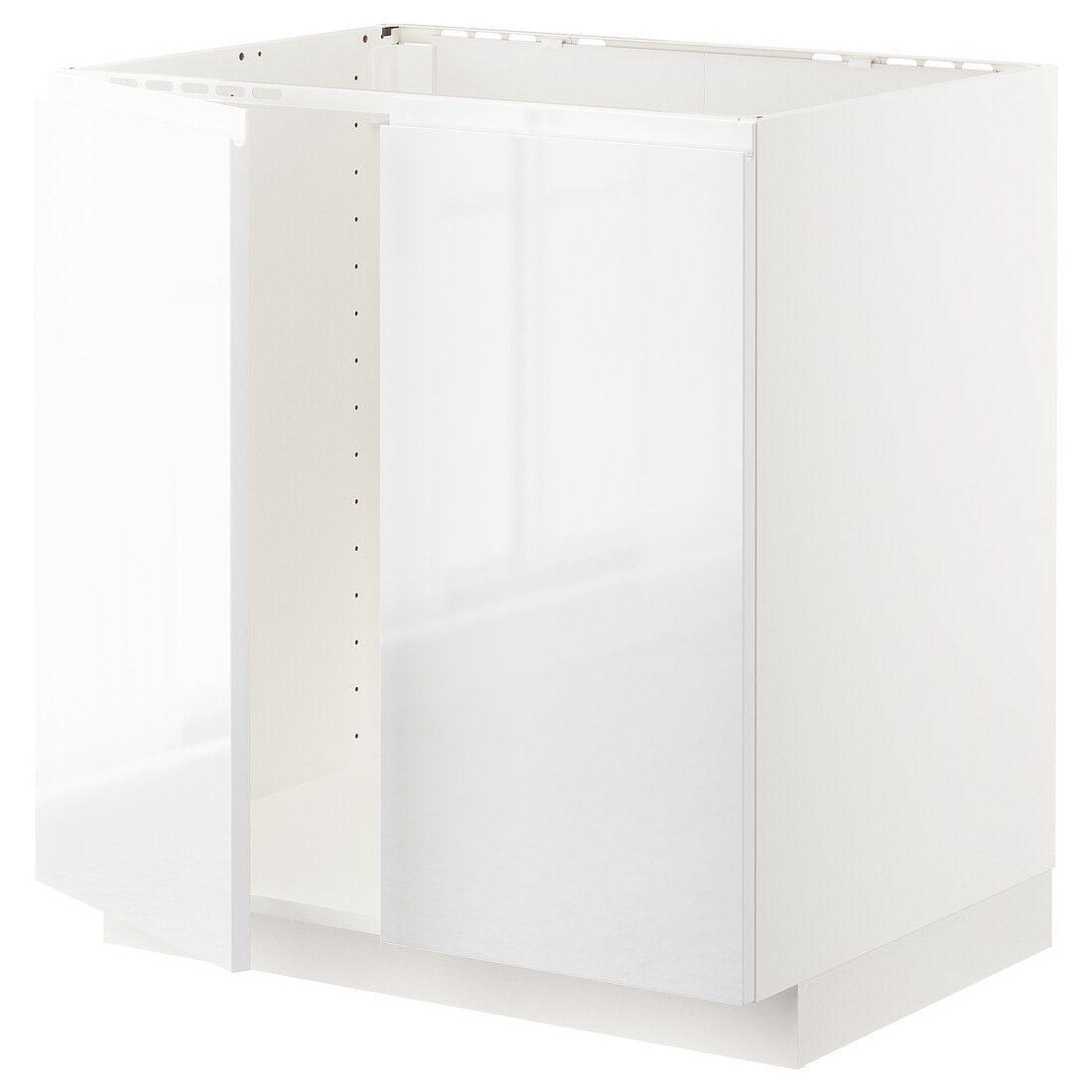 IKEA METOD МЕТОД Напольный шкаф для мойки, белый / Voxtorp глянцевый / белый, 80x60 см 69458732 694.587.32
