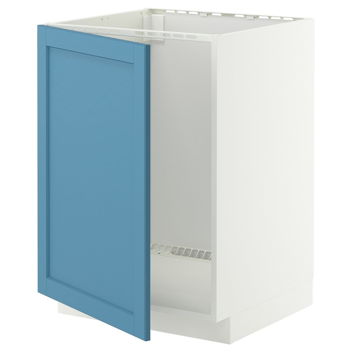 IKEA METOD МЕТОД Підлогова шафа для мийки, білий / Лерхюттан синій, 60x60 см 09600494 | 096.004.94