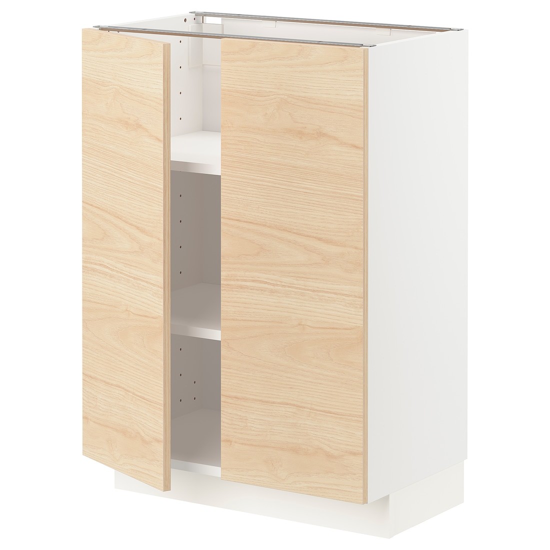 IKEA METOD МЕТОД Напол шкаф с полками / 2 двери, белый / Askersund узор светлый ясень, 60x37 см 09459584 | 094.595.84