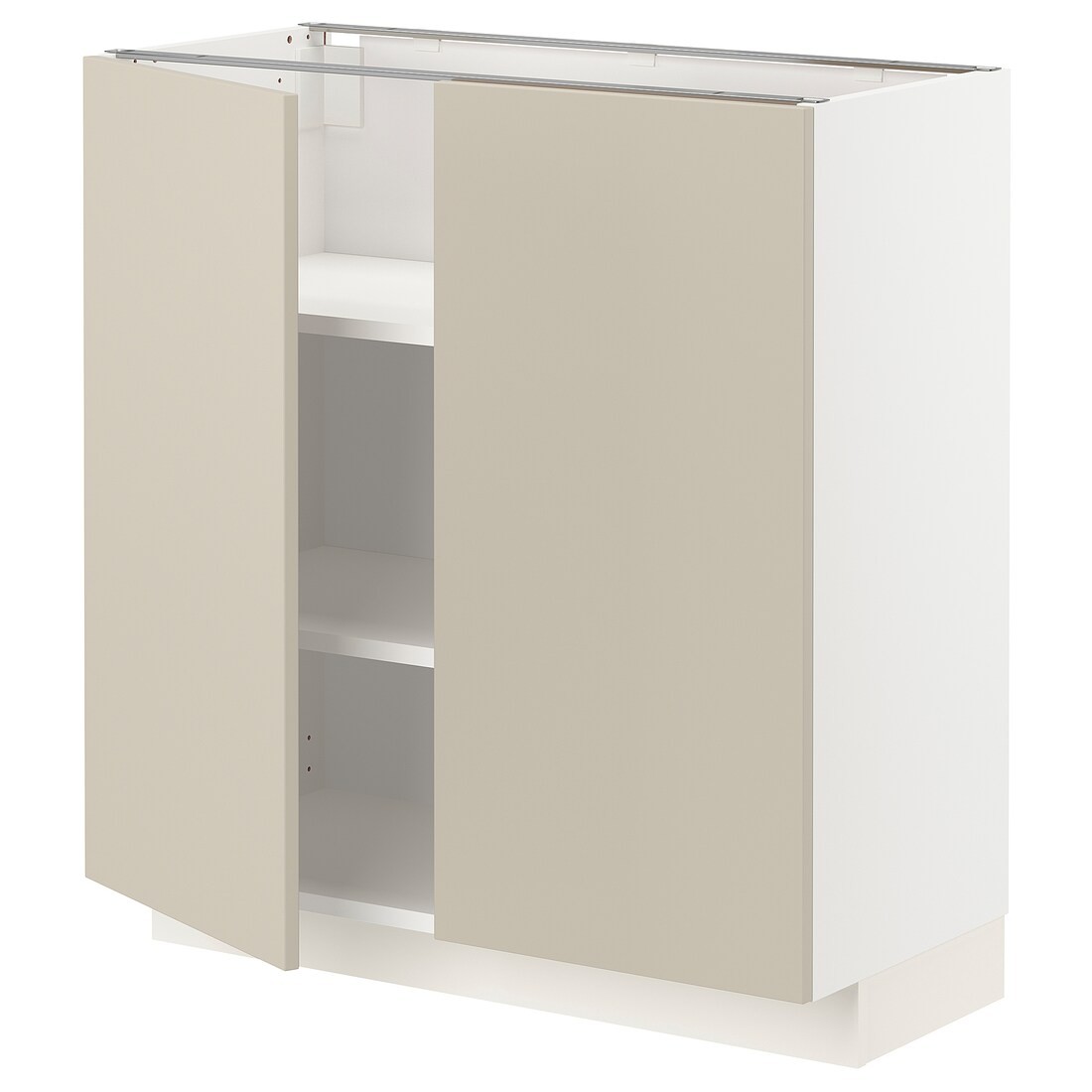 IKEA METOD МЕТОД Напол шкаф с полками / 2 двери, белый / Havstorp бежевый, 80x37 см 79459057 | 794.590.57