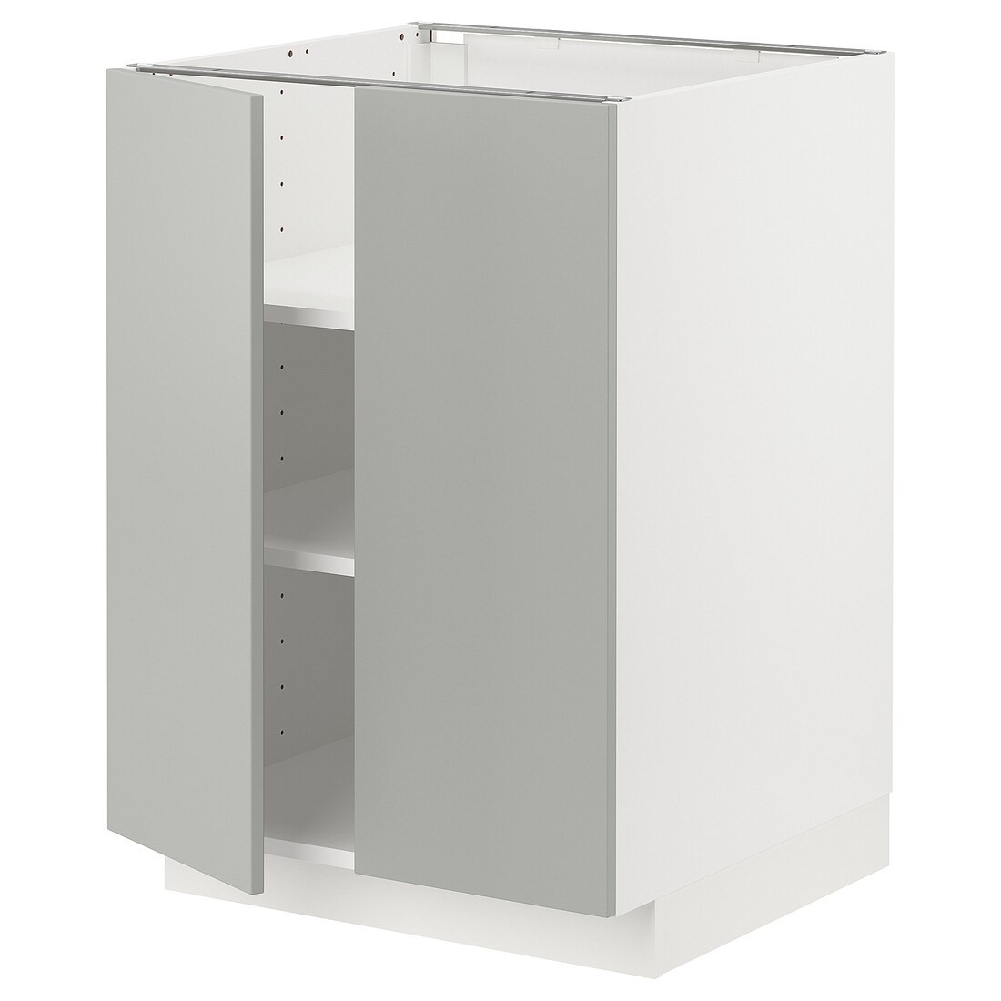 IKEA METOD Напол шкаф с полками / 2 двери, белый / Хавсторп светло-серый, 60x60 см 49539225 | 495.392.25