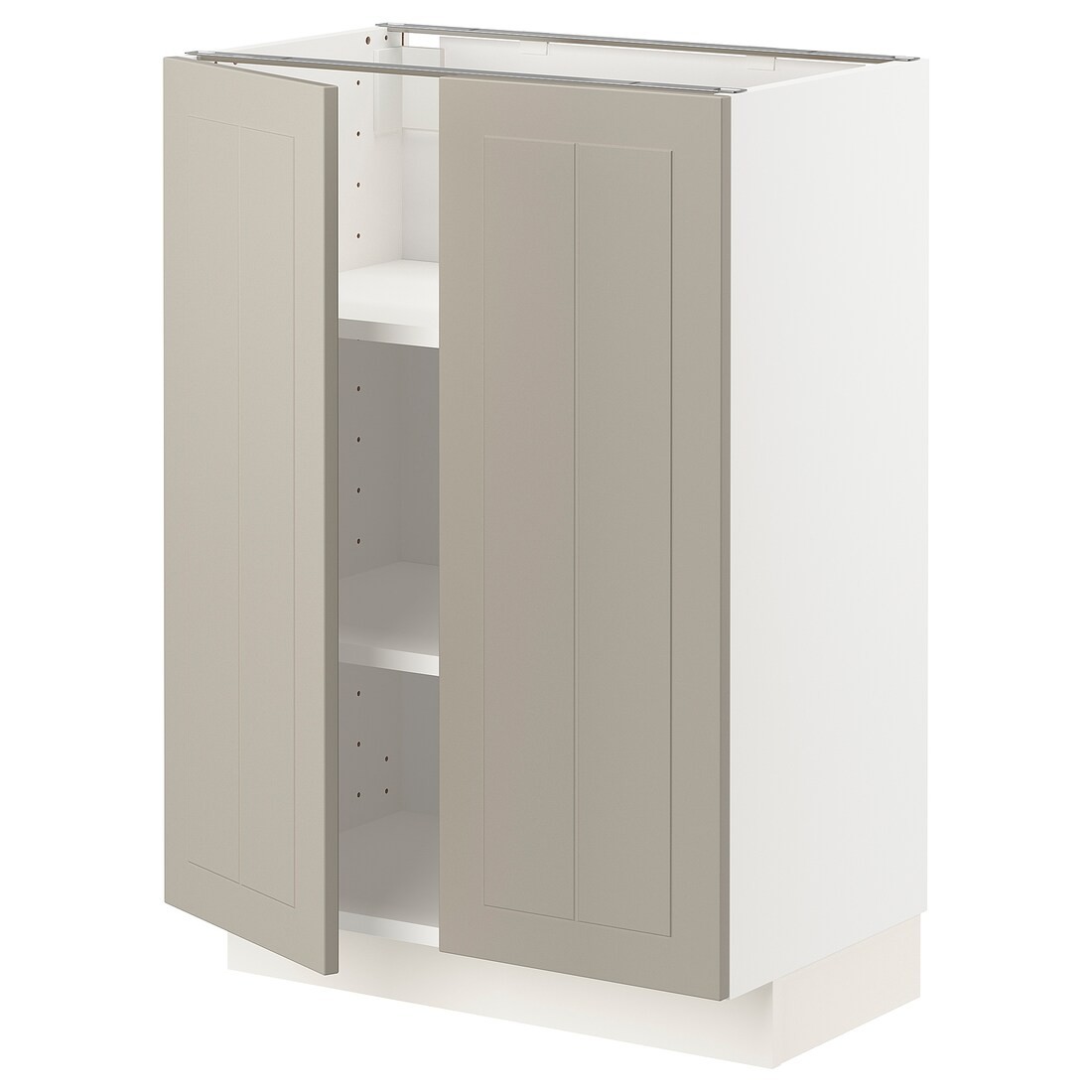 IKEA METOD МЕТОД Напол шкаф с полками / 2 двери, белый / Stensund бежевый, 60x37 см 49456079 | 494.560.79