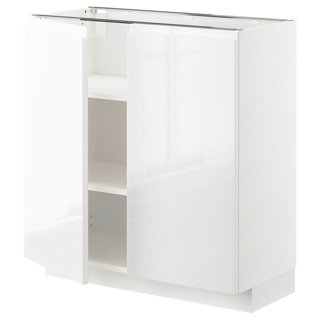 IKEA METOD МЕТОД Напол шкаф с полками / 2 двери, белый / Voxtorp глянцевый / белый, 80x37 см 59465342 | 594.653.42