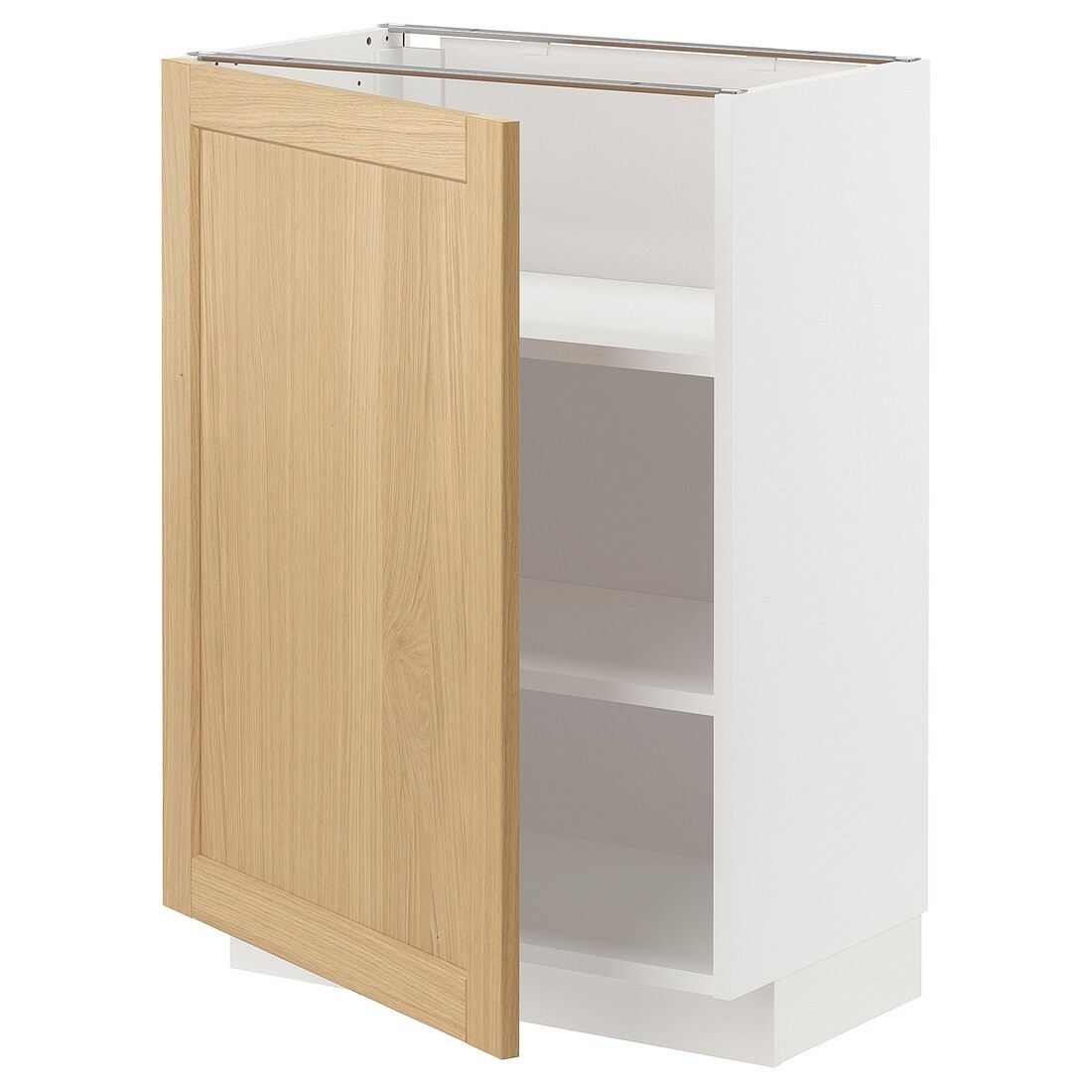 IKEA METOD Напольный шкаф с полками, белый / дуб Forsbacka, 60x37 см 59509096 | 595.090.96