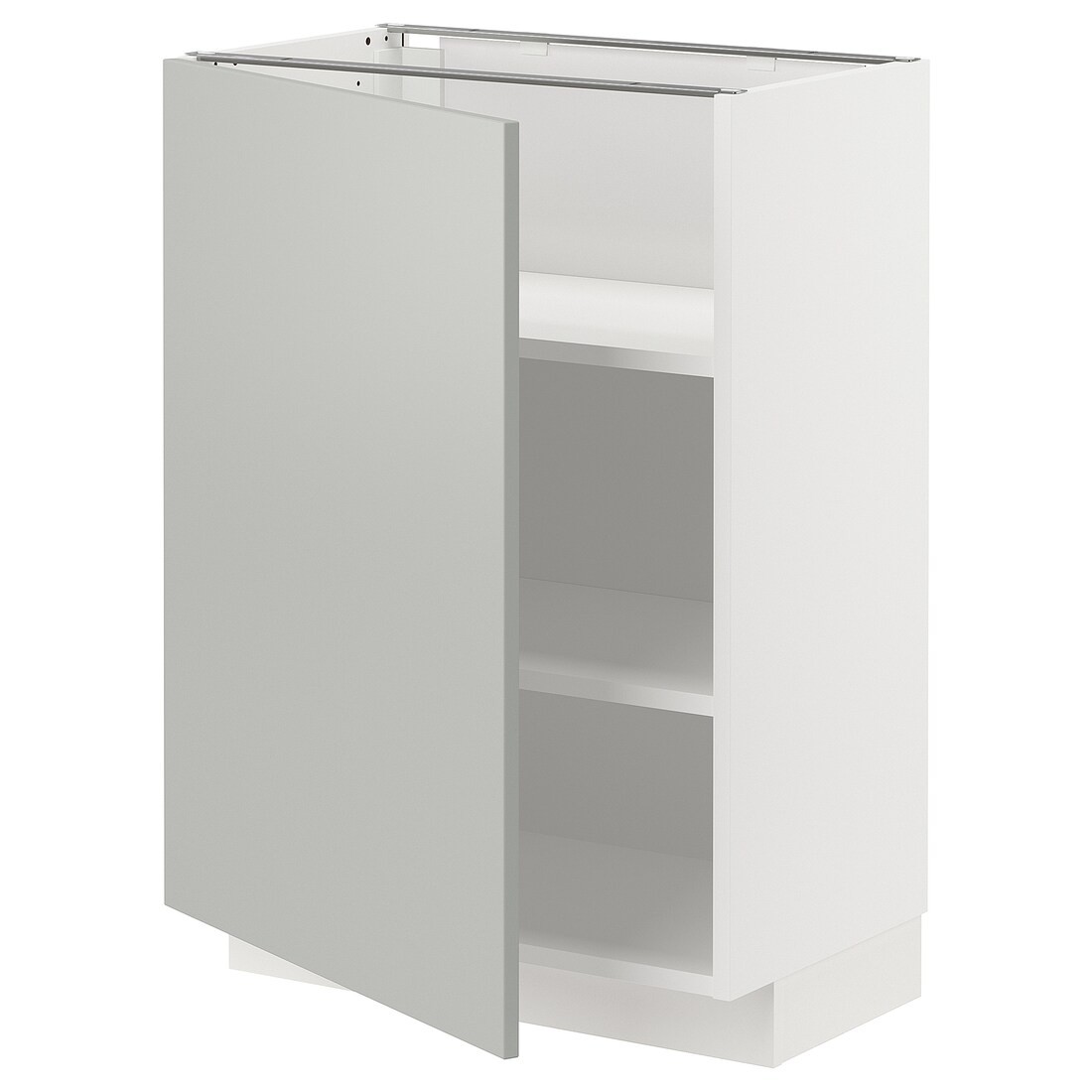 IKEA METOD Напольный шкаф с полками, белый / Хавсторп светло-серый, 60x37 см 09538402 | 095.384.02