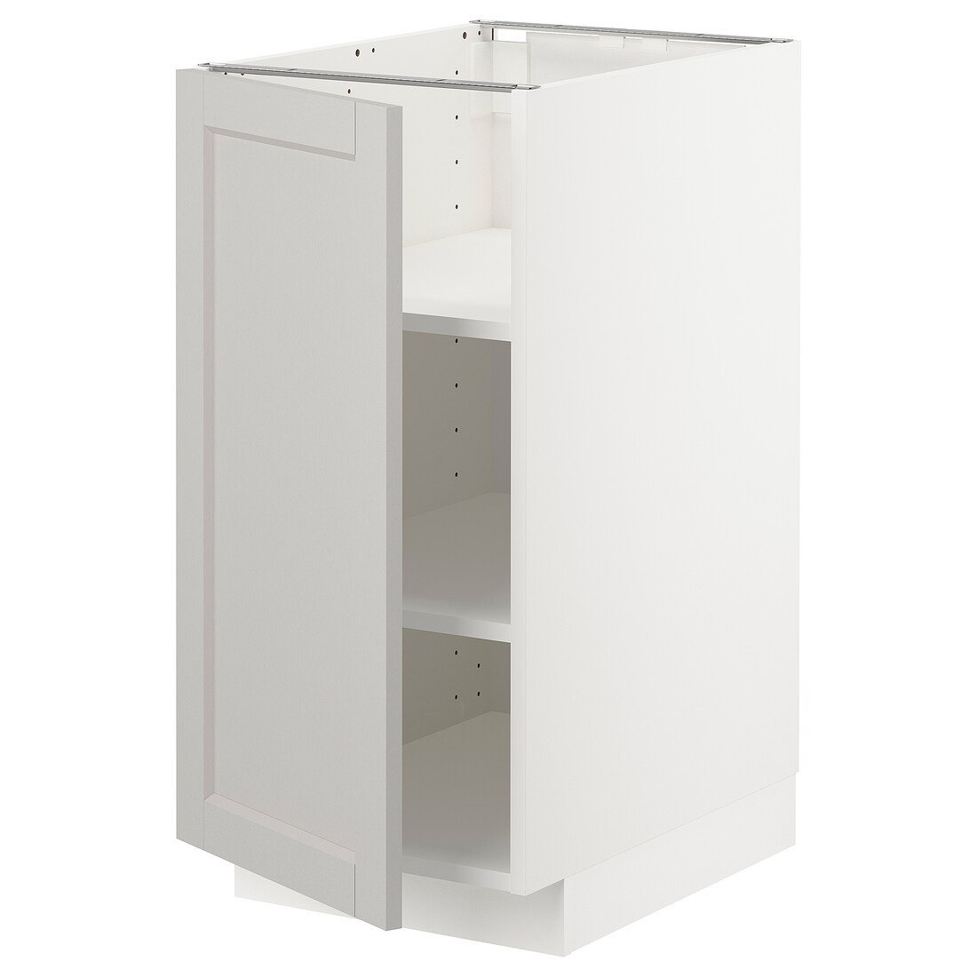 IKEA METOD МЕТОД Напольный шкаф с полками, белый / Lerhyttan светло-серый, 40x60 см 19468314 194.683.14