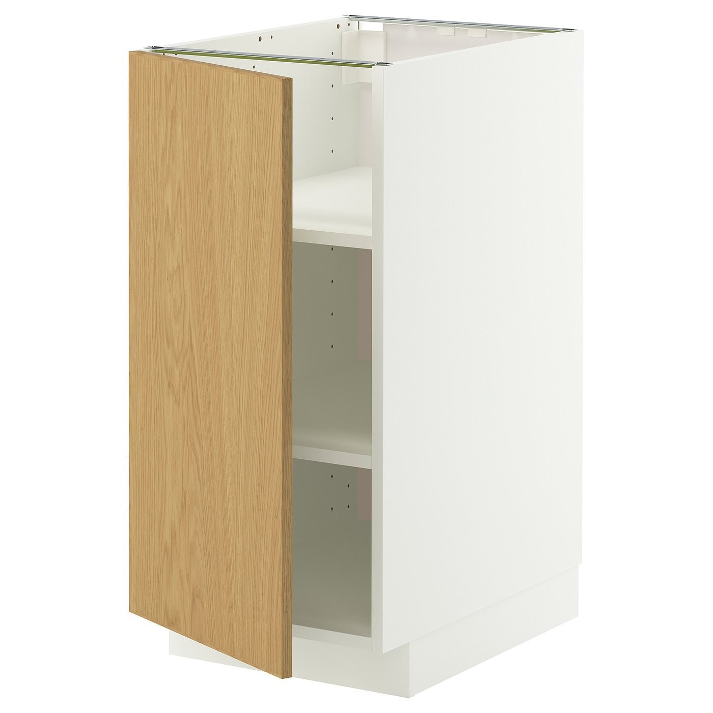 IKEA METOD Напольный шкаф с полками, белый/Sinarp дубовый шпон 99601045 | 996.010.45