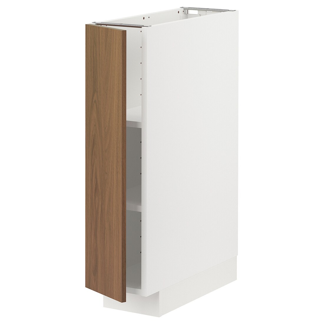 IKEA METOD Напольный шкаф с полками, белый / Имитация коричневого ореха, 20x60 см 79519363 795.193.63