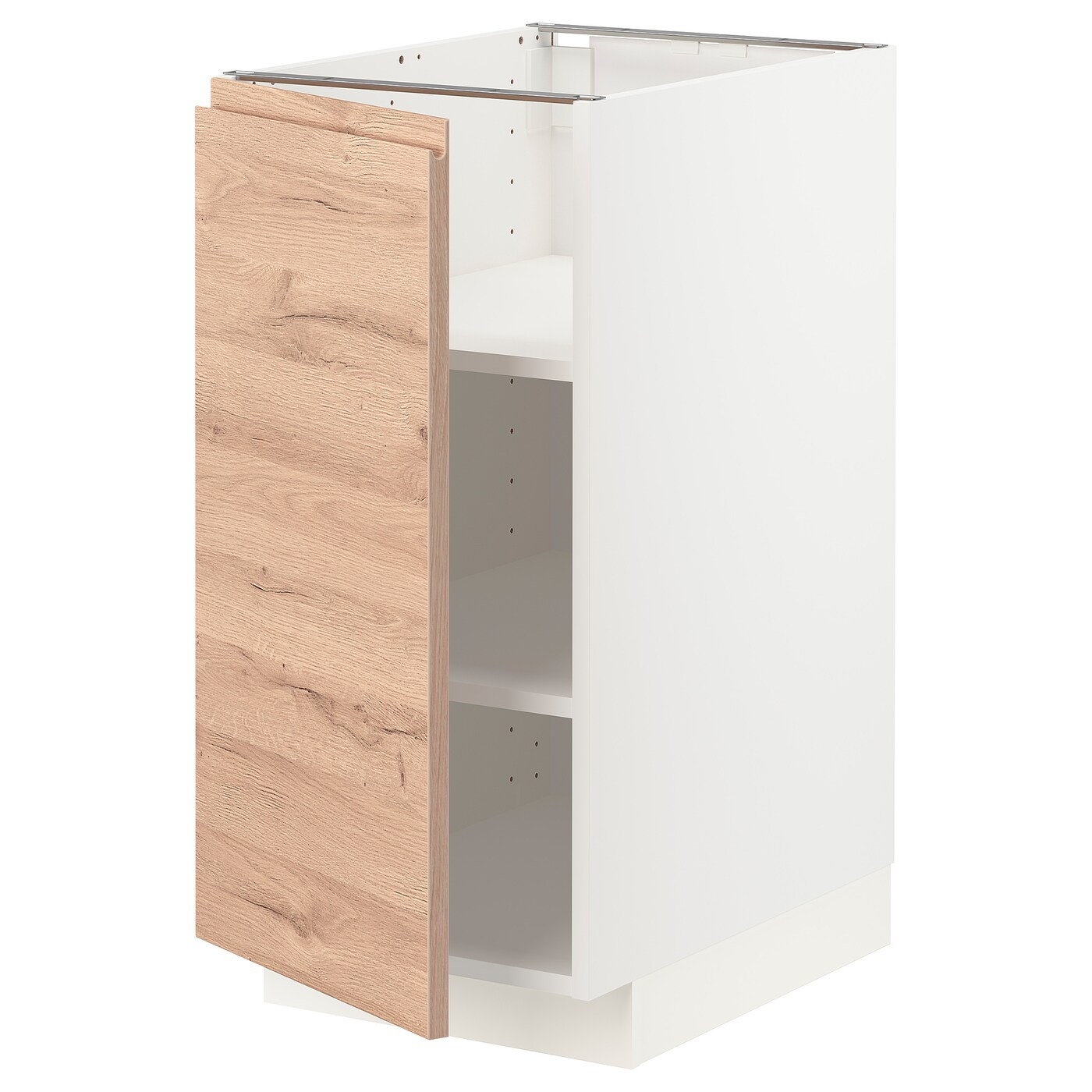 IKEA METOD МЕТОД Напольный шкаф с полками, белый / Voxtorp имитация дуб, 40x60 см 69462423 694.624.23