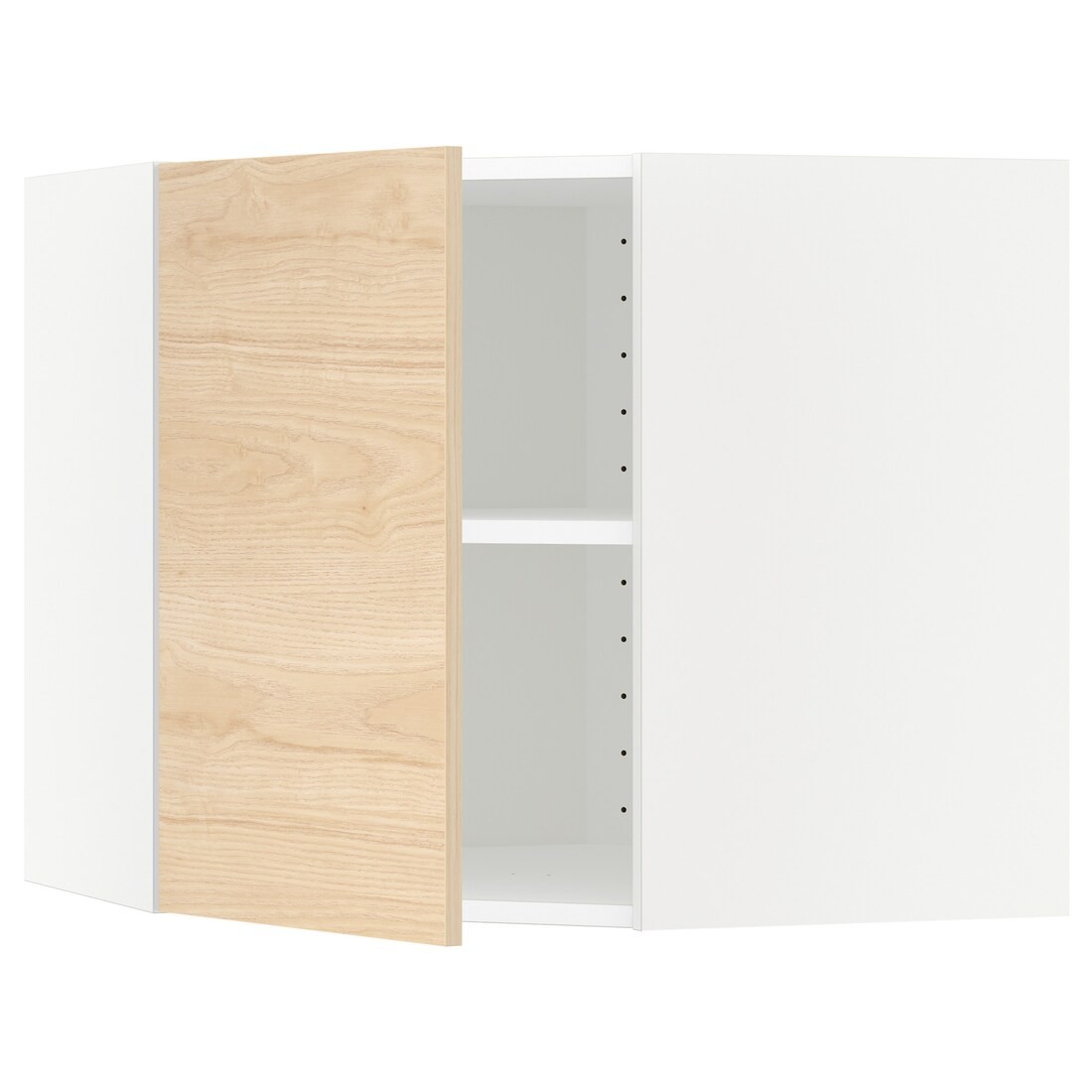 IKEA METOD МЕТОД Углов настенный шкаф, белый / Askersund узор светлый ясень, 68x60 см 49215754 492.157.54