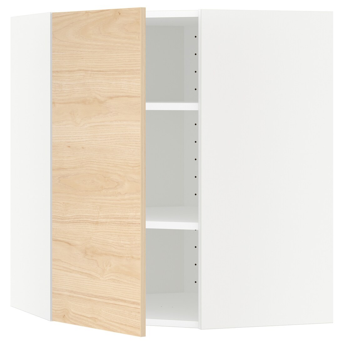 IKEA METOD МЕТОД Углов настенный шкаф, белый / Askersund узор светлый ясень, 68x80 см 19215755 192.157.55
