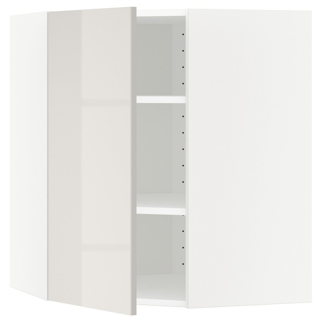 IKEA METOD МЕТОД Углов настенный шкаф, белый / Ringhult светло-серый, 68x80 см 29142240 291.422.40