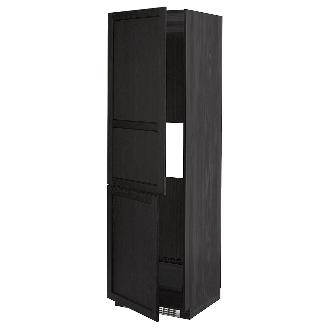 IKEA METOD МЕТОД Высокий шкаф для холодильника / морозильника, черный / Lerhyttan черная морилка, 60x60x200 см 89260264 | 892.602.64