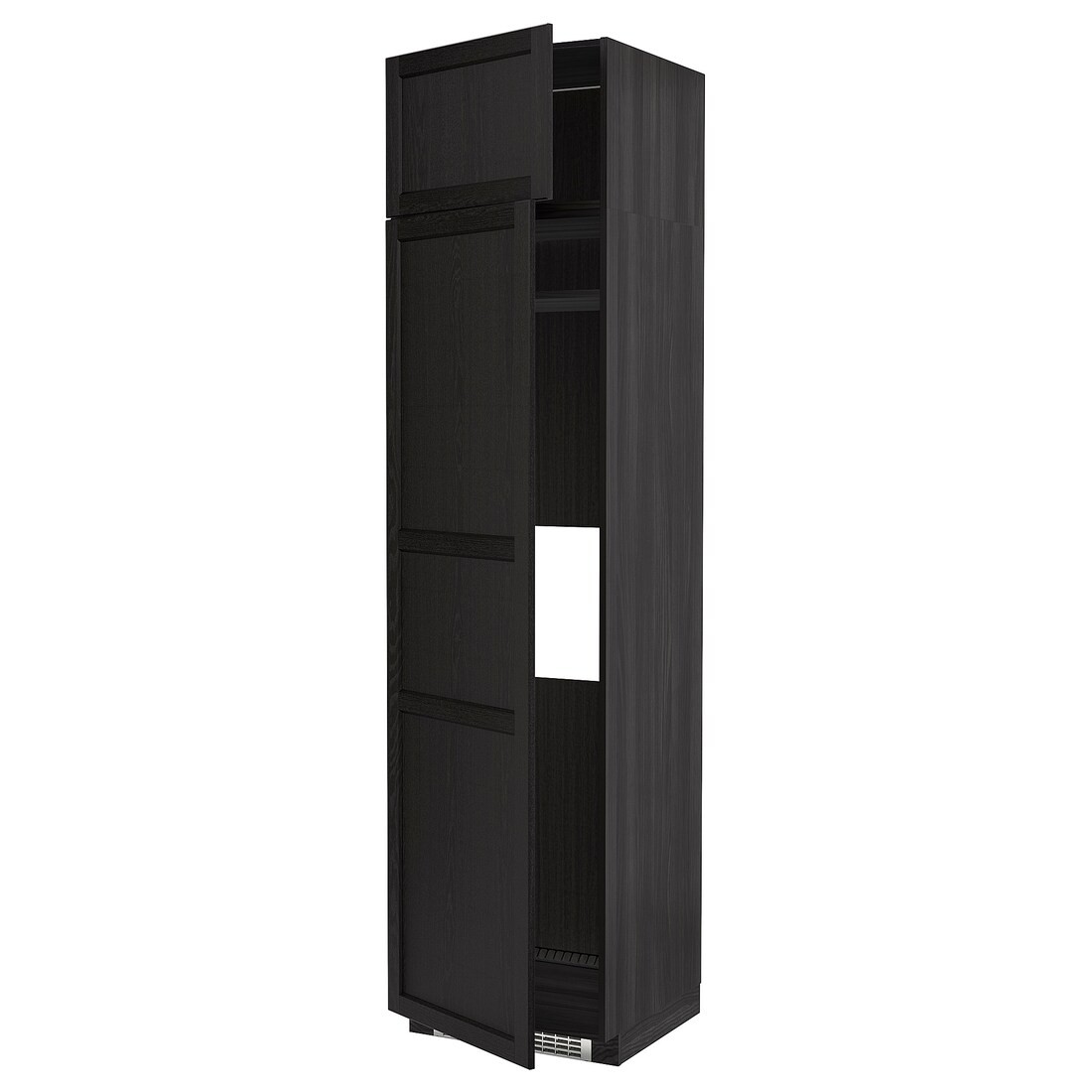 IKEA METOD МЕТОД Высокий шкаф для холодильника / морозильника, черный / Lerhyttan черная морилка, 60x60x240 см 79460923 | 794.609.23