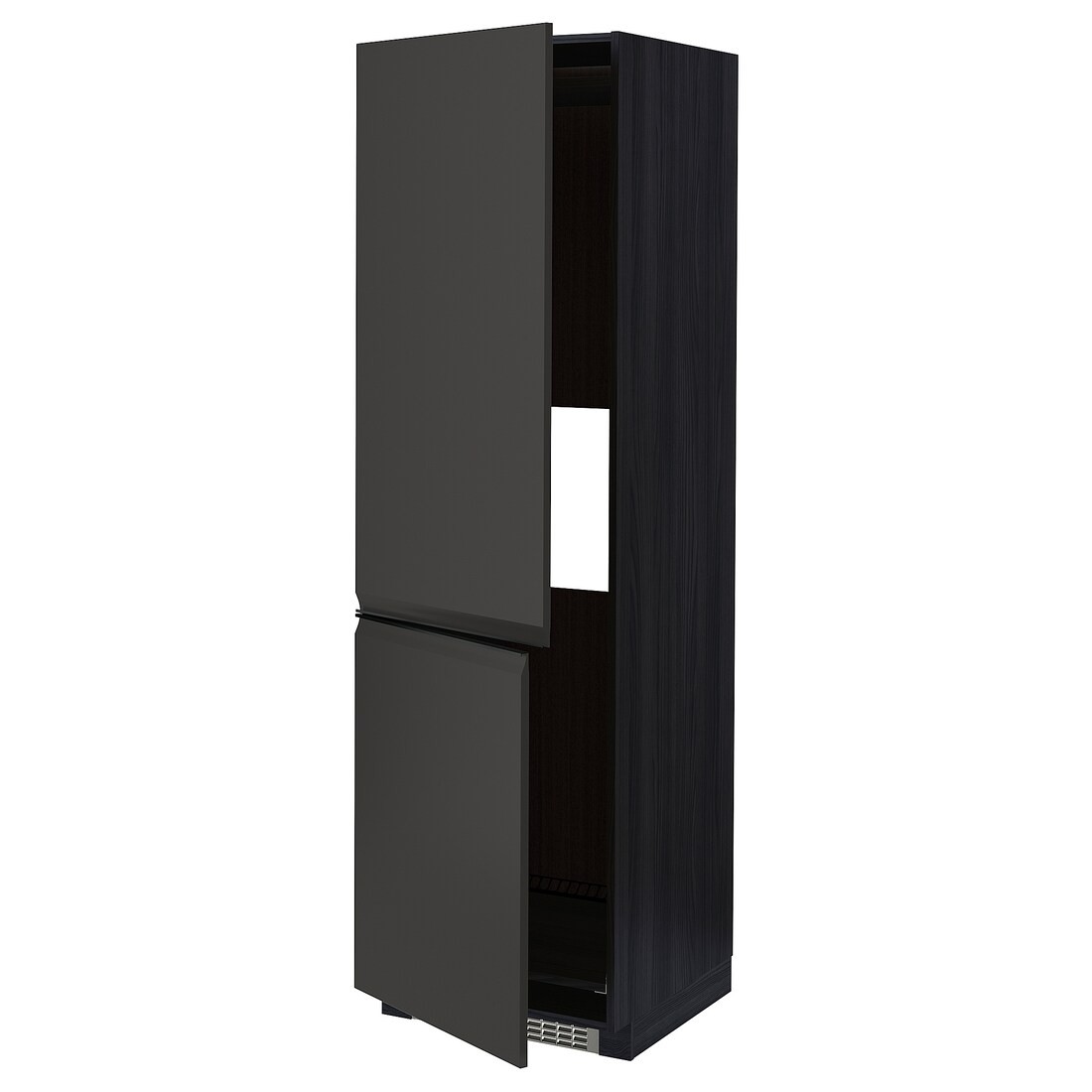 IKEA METOD МЕТОД Высокий шкаф для холодильника / морозильника, черный / Upplöv матовый антрацит, 60x60x200 см 49495504 | 494.955.04