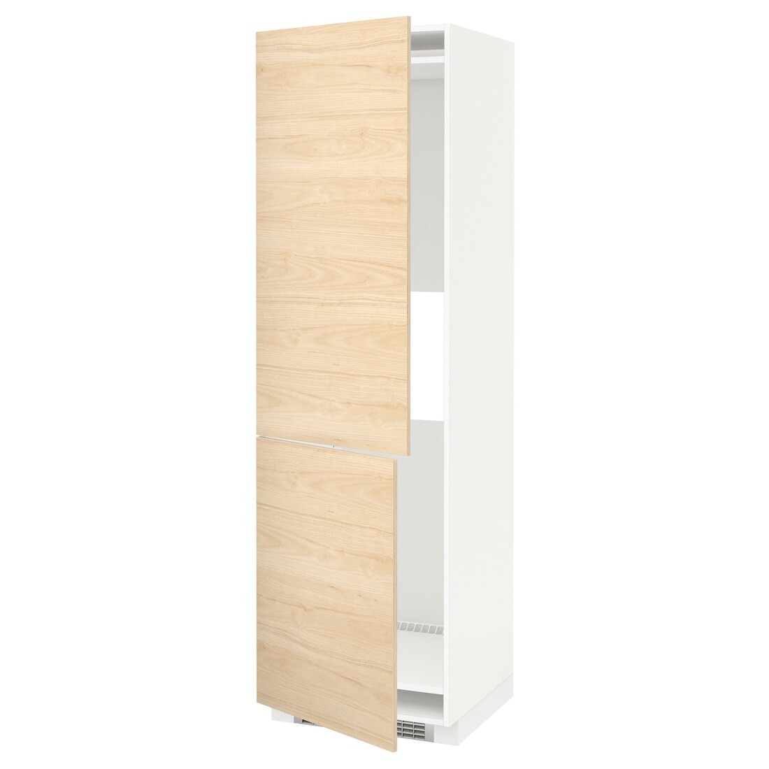 IKEA METOD МЕТОД Высокий шкаф для холодильника / морозильника, белый / Askersund узор светлый ясень, 60x60x200 см 99204809 992.048.09