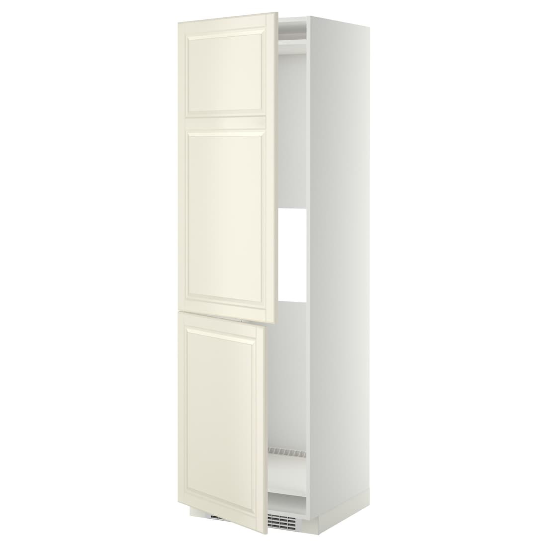 IKEA METOD МЕТОД Высокий шкаф для холодильника / морозильника, белый / Bodbyn кремовый, 60x60x200 см 19925534 199.255.34
