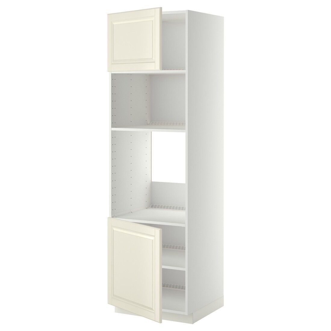 IKEA METOD МЕТОД Высокий шкаф для духовки / СВЧ, белый / Bodbyn кремовый, 60x60x200 см 39461905 | 394.619.05