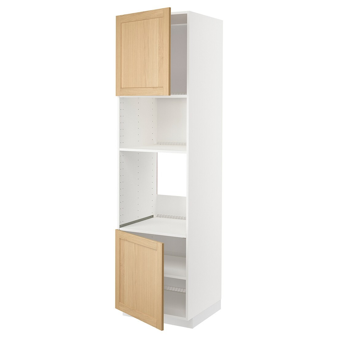 IKEA METOD Высокий шкаф для духовки / СВЧ, белый / дуб Forsbacka, 60x60x220 см 49509445 | 495.094.45