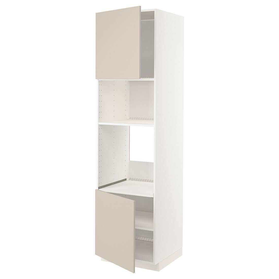 IKEA METOD МЕТОД Высокий шкаф для духовки / СВЧ, белый / Havstorp бежевый, 60x60x220 см 89466062 | 894.660.62