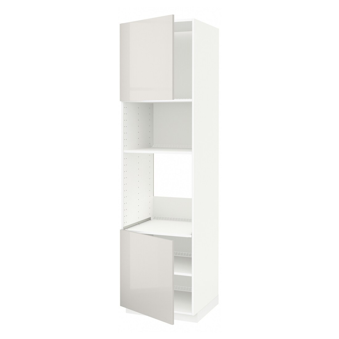 IKEA METOD МЕТОД Высокий шкаф для духовки / СВЧ, белый / Ringhult светло-серый, 60x60x220 см 69466925 | 694.669.25
