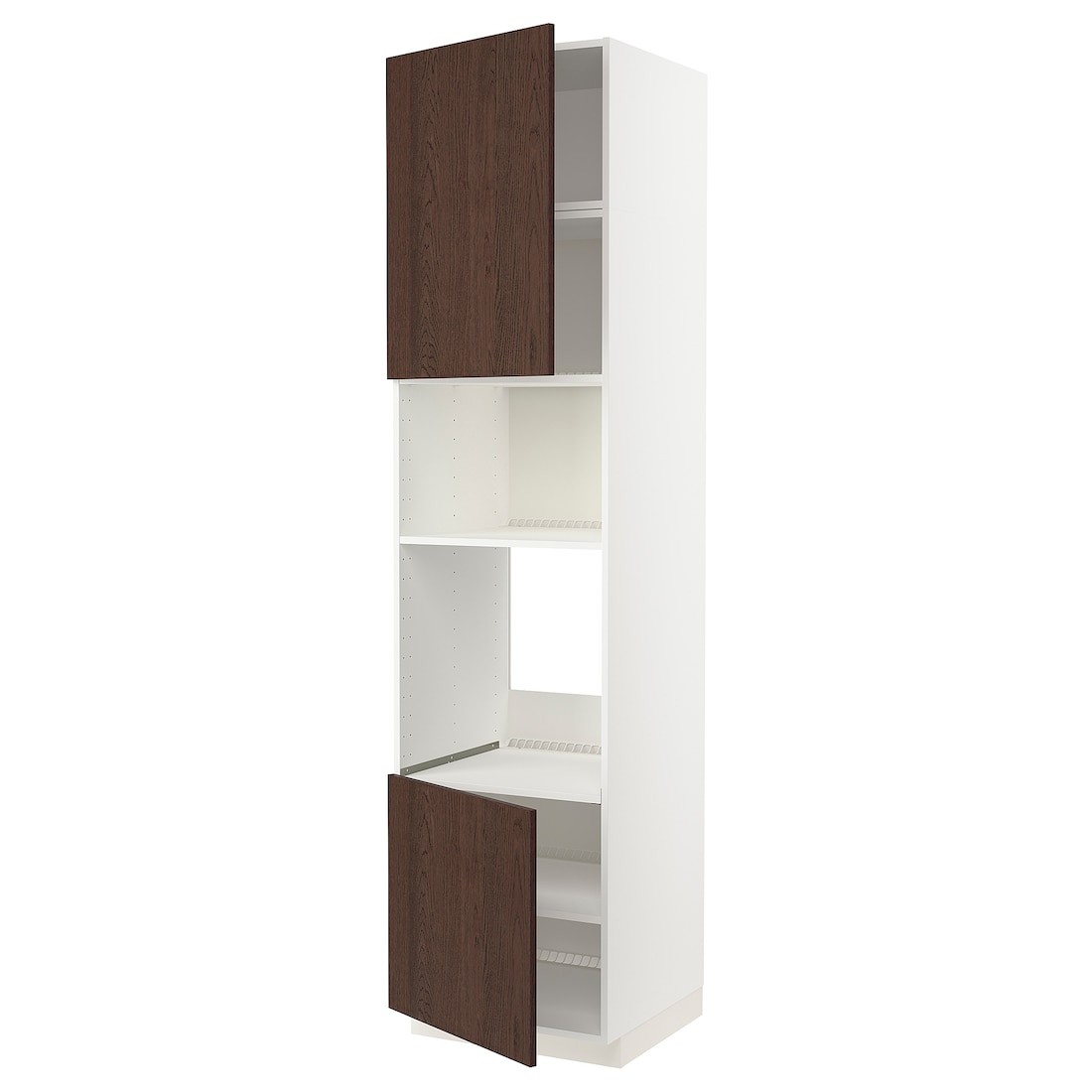 IKEA METOD МЕТОД Высокий шкаф для духовки / СВЧ, белый / Sinarp коричневый, 60x60x240 см 29455778 | 294.557.78
