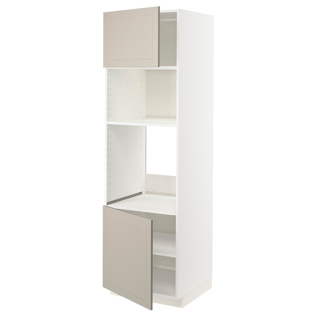 IKEA METOD МЕТОД Высокий шкаф для духовки / СВЧ, белый / Stensund бежевый, 60x60x200 см 79467627 | 794.676.27