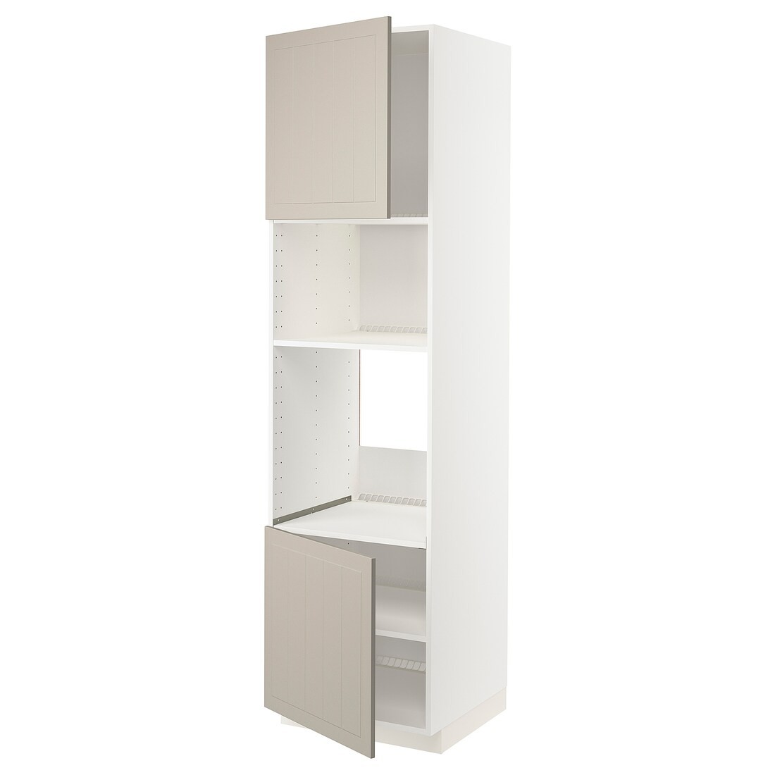 IKEA METOD МЕТОД Высокий шкаф для духовки / СВЧ, белый / Stensund бежевый, 60x60x220 см 09464571 | 094.645.71