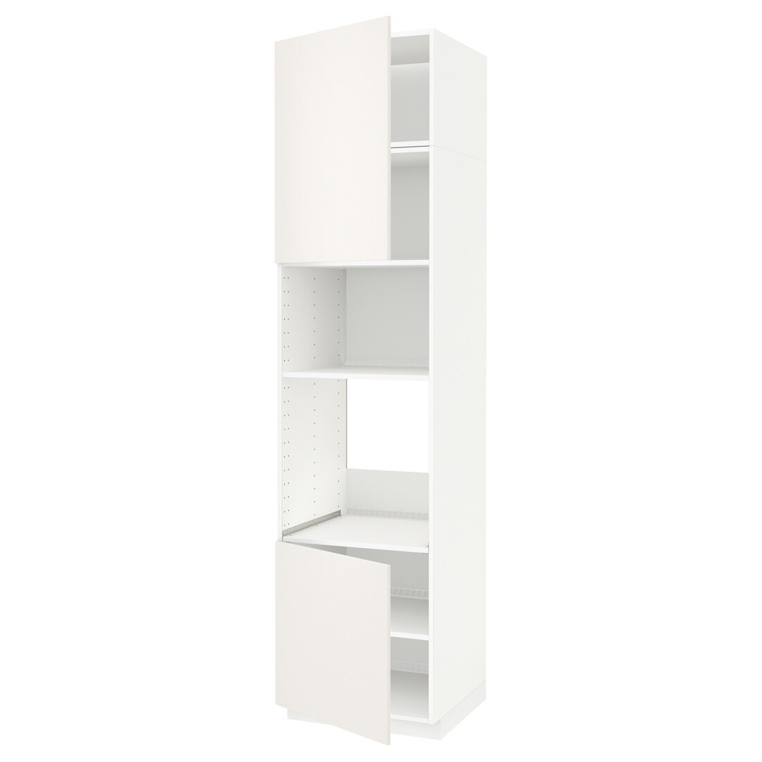 IKEA METOD МЕТОД Высокий шкаф для духовки / СВЧ, белый / Veddinge белый, 60x60x240 см 59468425 | 594.684.25