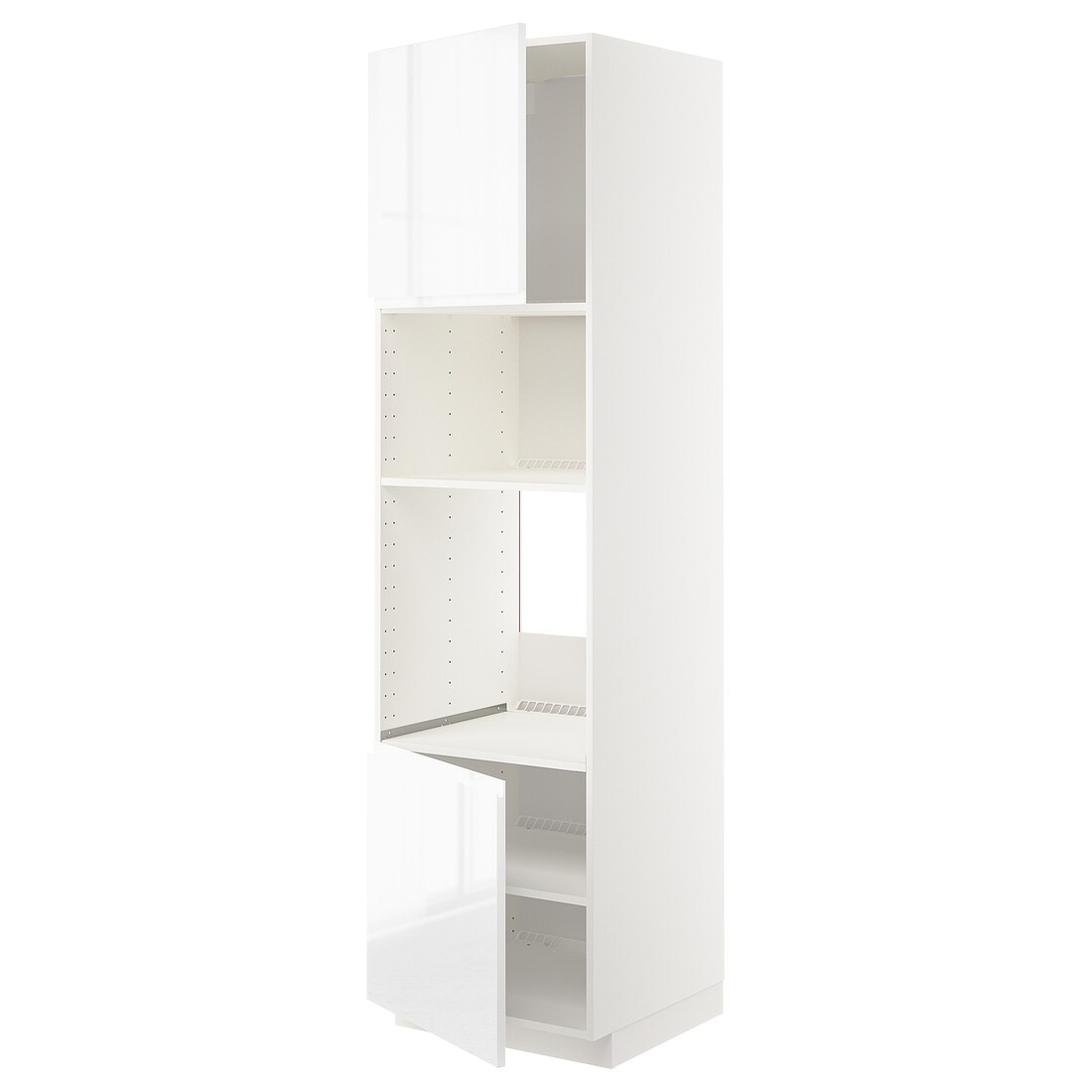 IKEA METOD МЕТОД Высокий шкаф для духовки / СВЧ, белый / Voxtorp глянцевый / белый, 60x60x220 см 99456883 994.568.83