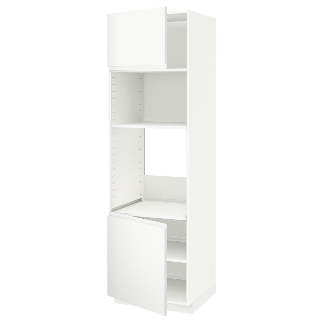 IKEA METOD МЕТОД Высокий шкаф для духовки / СВЧ, белый / Voxtorp матовый белый, 60x60x200 см 89460654 894.606.54