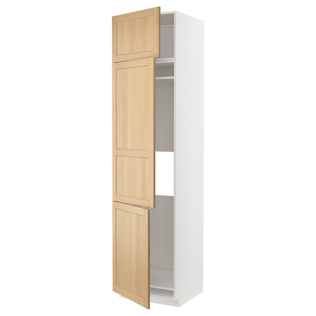 IKEA METOD Высокий шкаф для холодильника / морозильника / 3 дверцы, белый / дуб Forsbacka, 60x60x240 см 59509435 | 595.094.35