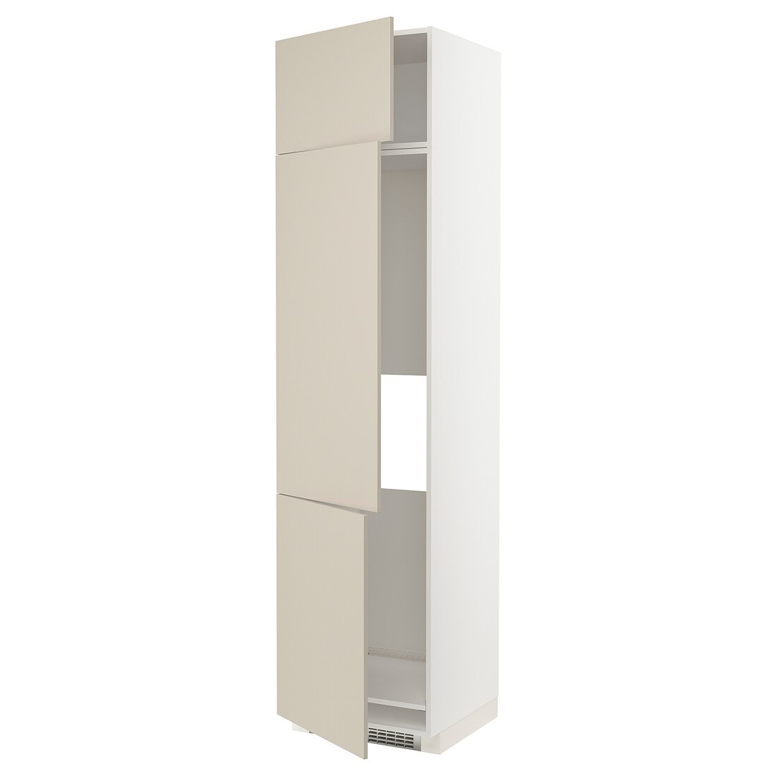 IKEA METOD МЕТОД Высокий шкаф для холодильника / морозильника / 3 дверцы, белый / Havstorp бежевый, 60x60x240 см 29469054 294.690.54