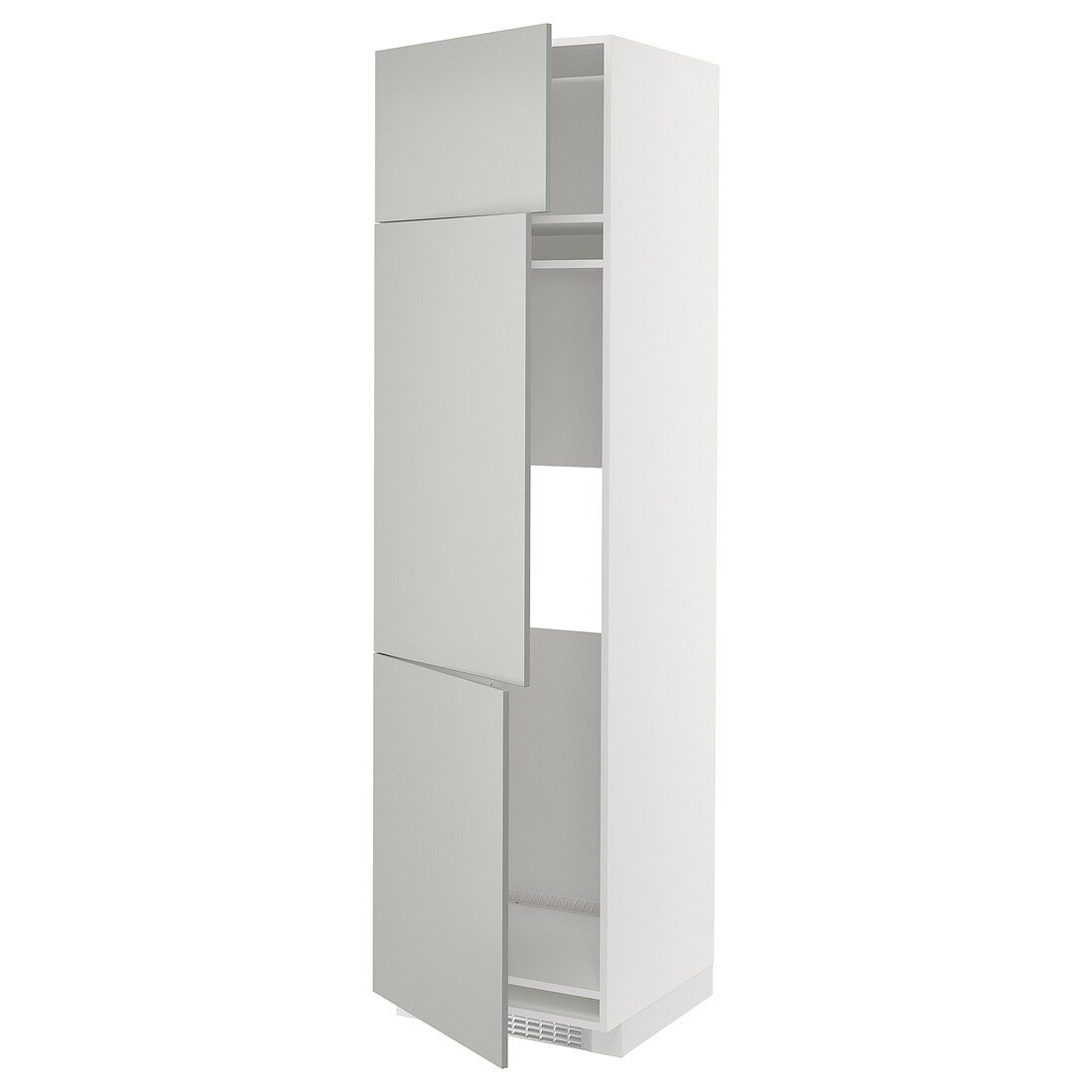 IKEA METOD Высокий шкаф для холодильника / морозильника / 3 дверцы, белый / Хавсторп светло-серый, 60x60x220 см 59538230 | 595.382.30