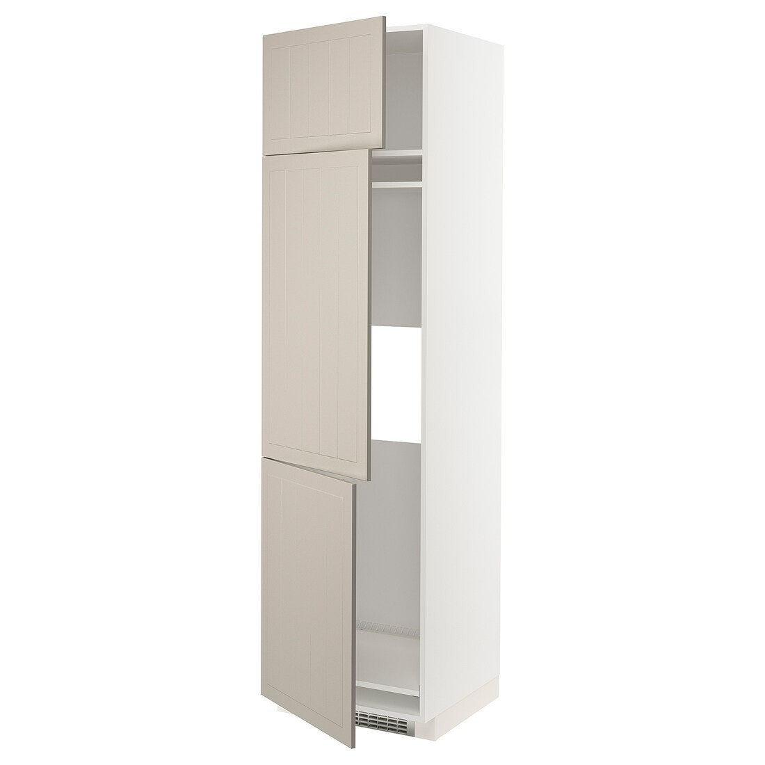 IKEA METOD МЕТОД Высокий шкаф для холодильника / морозильника / 3 дверцы, белый / Stensund бежевый, 60x60x220 см 89466255 | 894.662.55