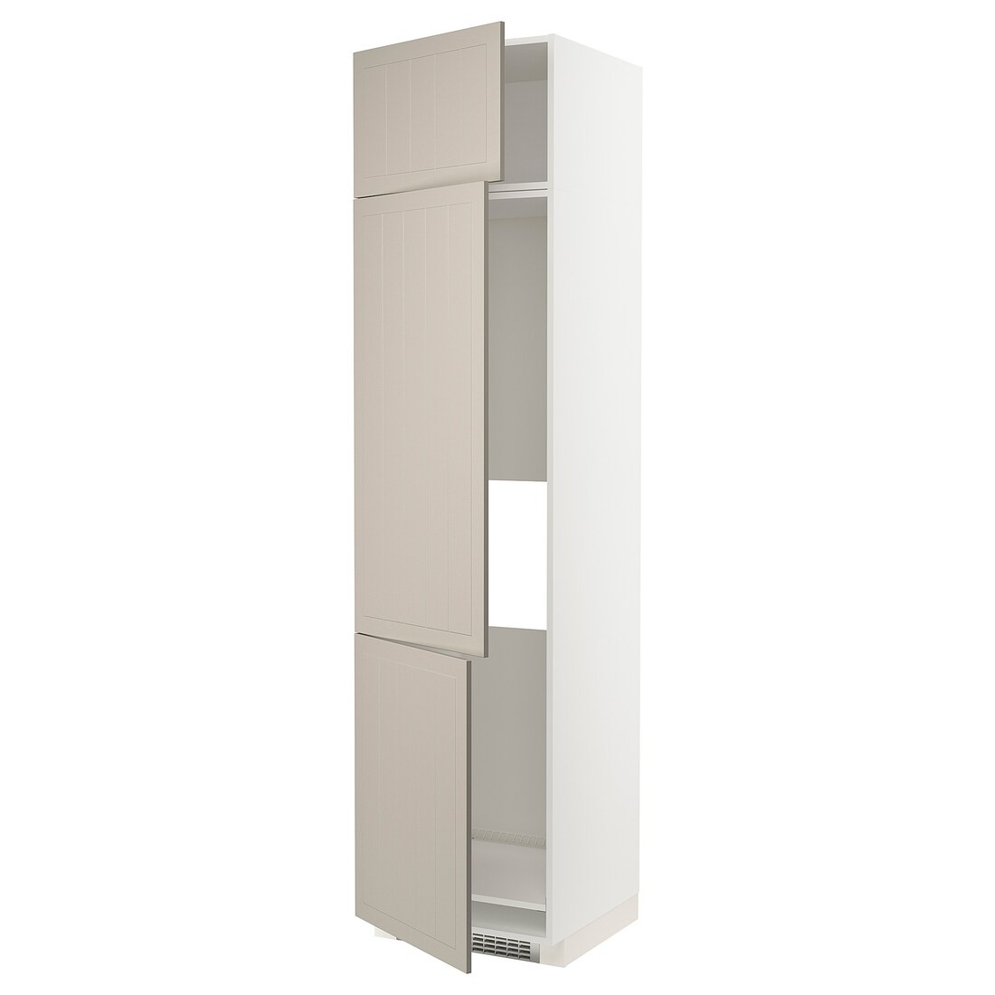 IKEA METOD МЕТОД Высокий шкаф для холодильника / морозильника / 3 дверцы, белый / Stensund бежевый, 60x60x240 см 99469833 | 994.698.33